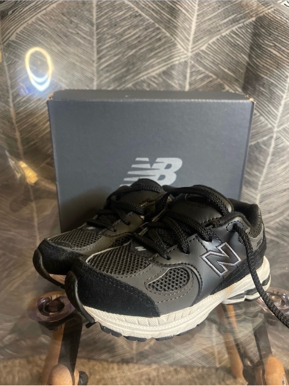 New Balance Kids Black and White Athletic Sneakers